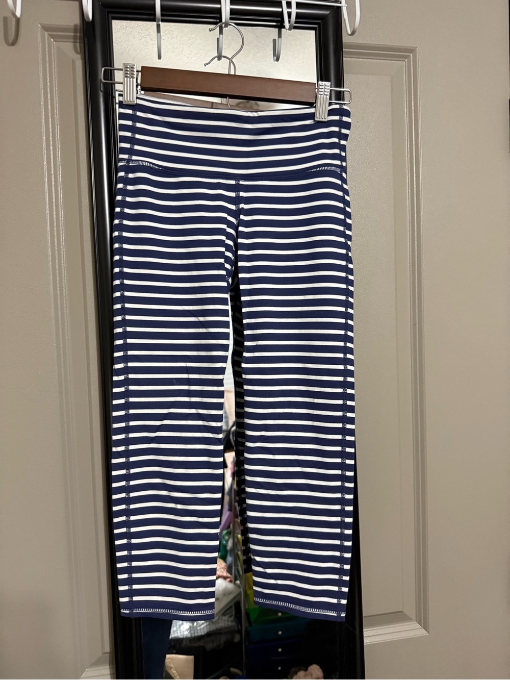 Women’s Athleta Navy & White Striped Leggings